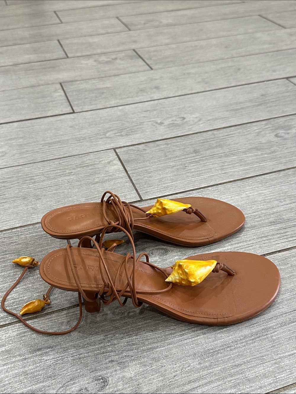 Farm Rio Shell Macrame Kitten Heel Sandals - Picture 6 of 11
